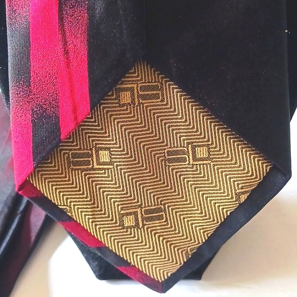 Vintage 100% Silk Diamond   Shape Swarovski Crystal Hand Made Multi-Color Tie - Picture 5 of 10